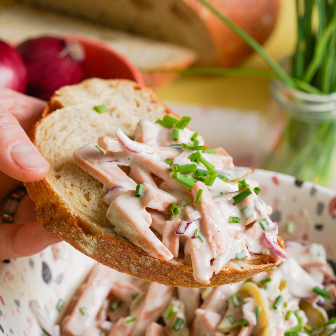 Veganer Fleischsalat