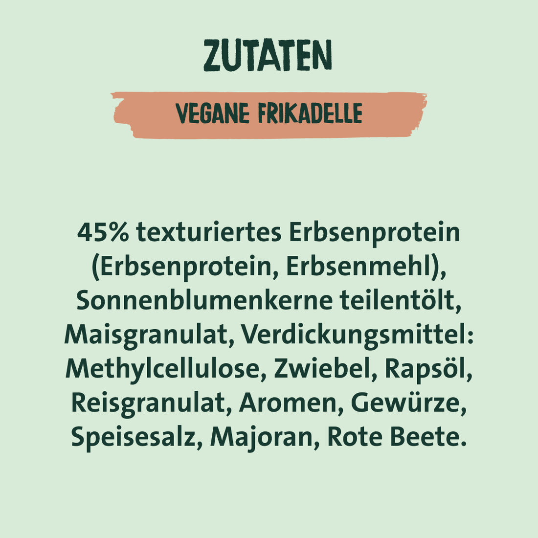 Zutaten vegane Frikadelle