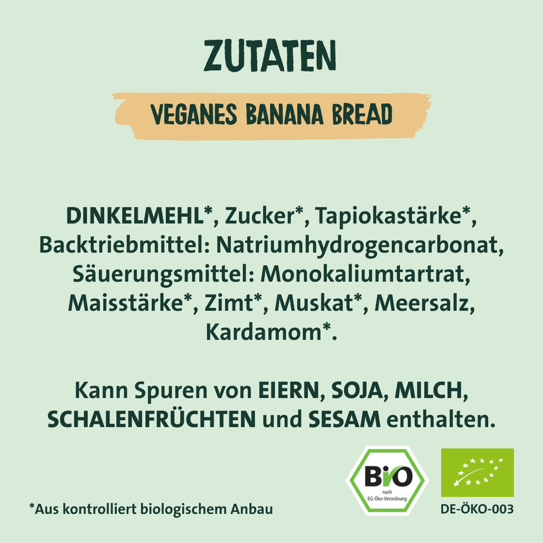 Veganes Bananenbrot - Backmischung