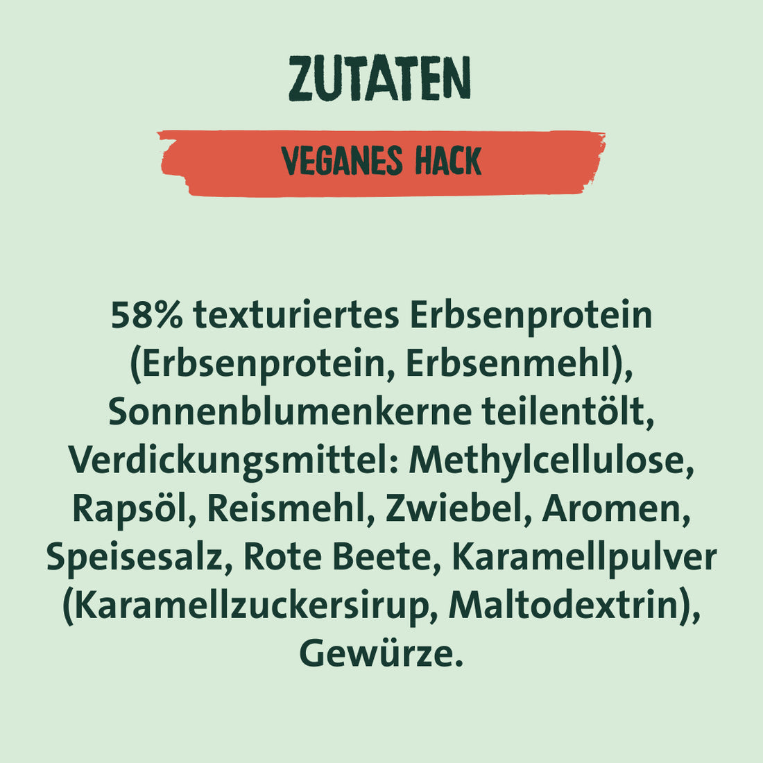 Zutaten veganes Hack